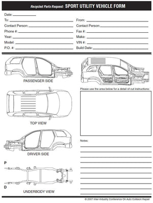 four door suv cut sheet request form